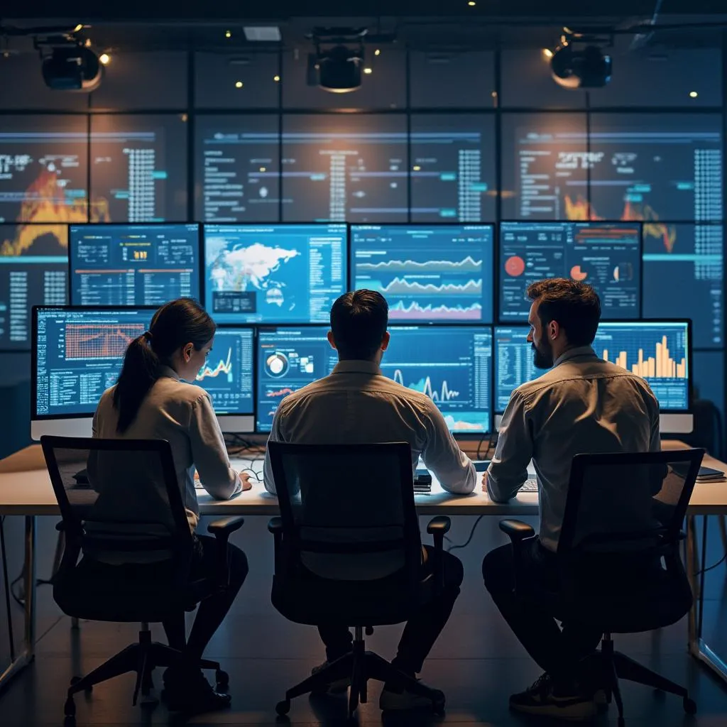 Equipo trabajando en análisis de datos