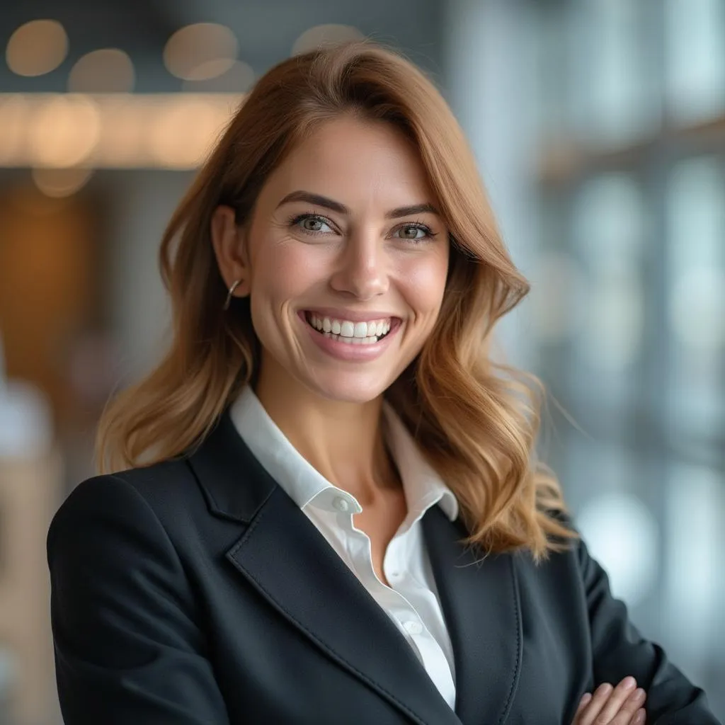 Directora de empresa dando testimonio
